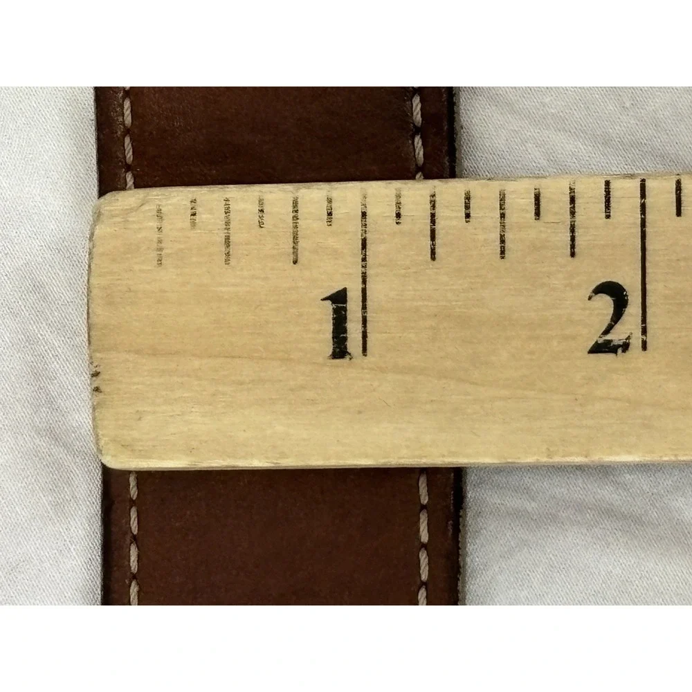 Vtg Fossil Brown Leather Belt Sz 36 Men's Distressed 1.25
